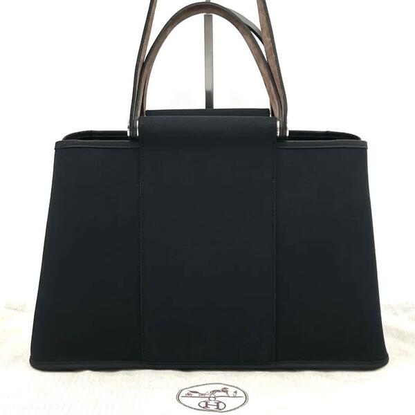 極美品 HERMES エルメス カバック エラン PM ブラック トートバッグ 正規品 黒 キャンバス レザー