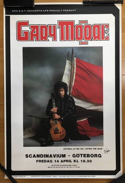 GARY MOORE 4/14/1989 GOTHENBURG スウェーデン製 PROMO POTER