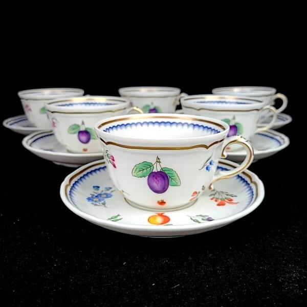 ☆美品☆リチャードジノリ RichardGinori イタリアンフルーツ カップ&ソーサー 6客