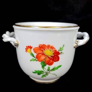 ☆良品☆マイセン MEISSEN ベーシックフラワー ブーケ 一つ花 キャッシュポット 花瓶 植木鉢 廃盤 希少 レア