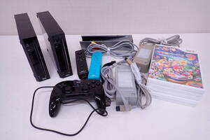Nintendo Wii ゲーム機 RVL-001 2点セット ソフト マリオパーティ8 マリオパーティ9 マリオカート どうぶつの森 リズム天国 G07028T