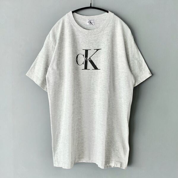 Calvin Klein Jeans CK 90’s ヴィンテージ ロゴTシャツ カルバンクライン 杢グレー M程度 Vintage