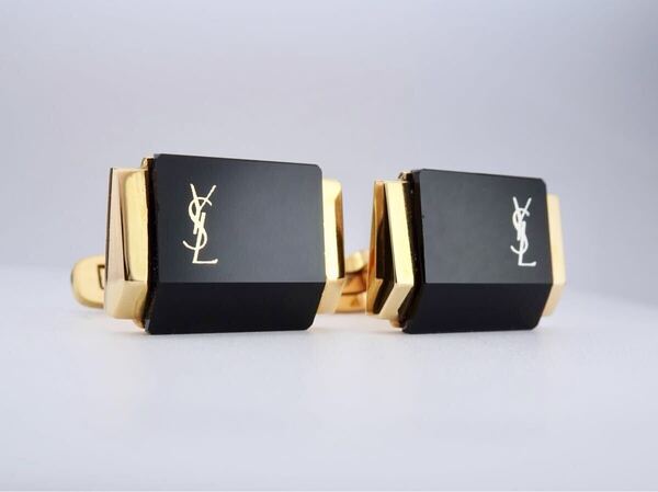 Yves Saint Laurent オニキス カフス カフリンクス イヴサンローラン cufflinks 7-7-480