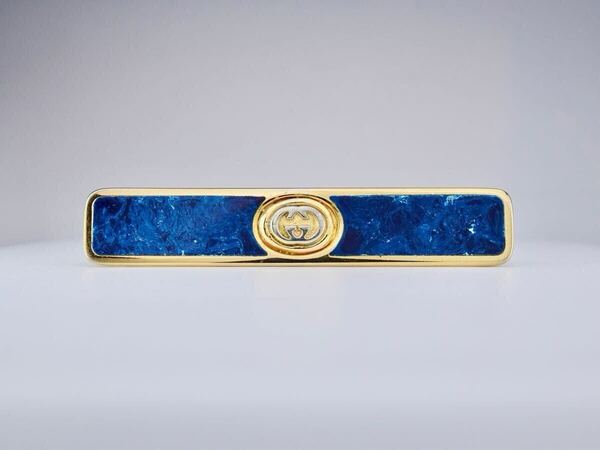 GUCCI グッチ ブルー 七宝焼 ネクタイピン タイピン タイバー tie bar 7-7-336