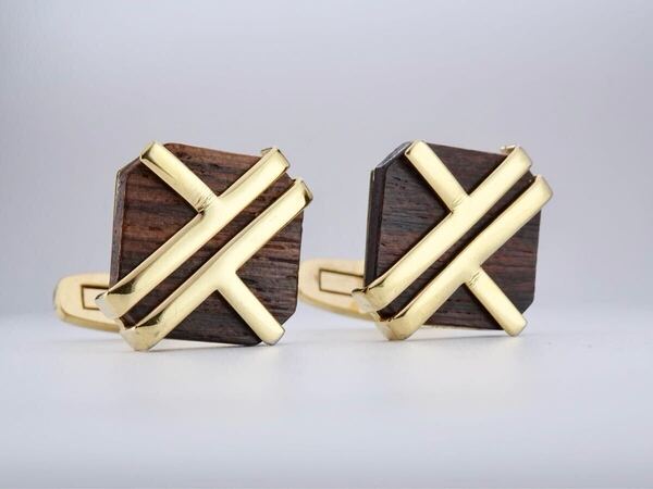 Yves Saint Laurent WOOD カフス カフリンクス イヴサンローラン cufflinks 7-7-474