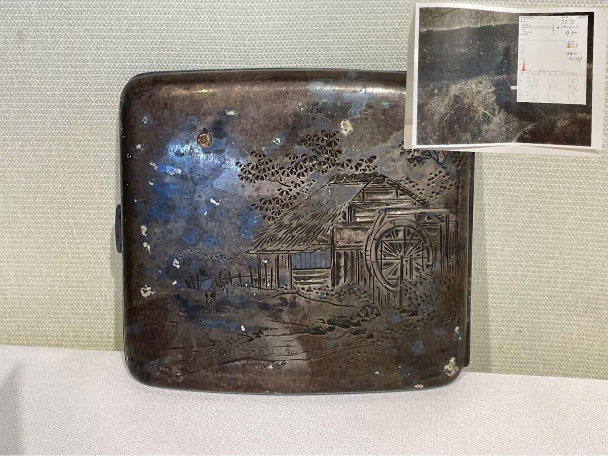 ◆1950年代 未使用 箱付!銀座 和光 シルバー製(銀製)タバコケース&灰皿 ◇1950年代 未使用 箱付!銀座 和光 シルバー製(銀製)タバコ