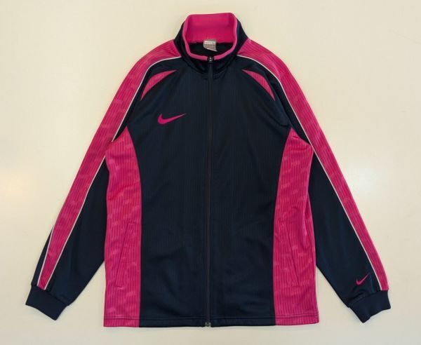 H7852 NIKE ナイキ ジャージトップス トラックジャケット 338362 ポリエステル メンズ ネイビー/ピンク L