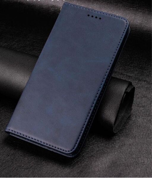 c508 OPPO Reno10 Pro 5G ケース 手帳型 財布型 内蔵マグネット ストラップ同梱 カード収納 スタンド機能 耐衝撃 レトロ ネイビー