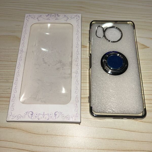 j152 AQUOS sense8 ケース ソフトケース リング アクオス センス8 スマホケース AQUOSsense8 薄型 透明 カバー 保護 耐衝撃(シルバー)