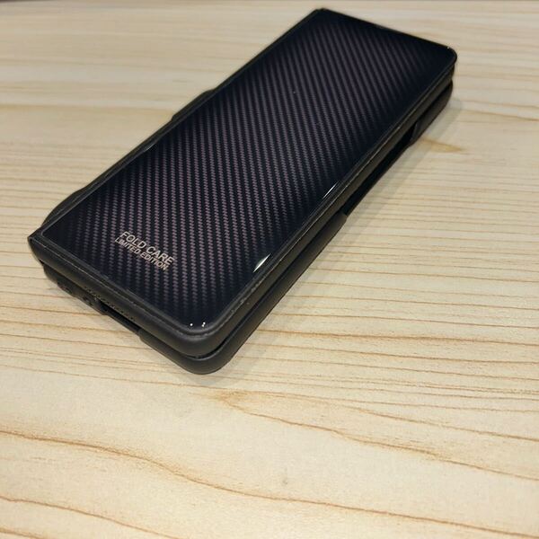 b487 Galaxy Z Fold6 携帯全面保護ケース 手帳型 折り畳み アラミド繊維 高級 フィルム2枚付き カーボン風 超薄 黒