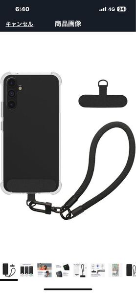j164 スマホケース Samsung Galaxy A54 5G対応 ケース ストラップ付き 耐衝撃 TPU ソフト 透明/黒色