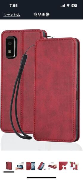 h321 AQUOS Wish3 ケース 手帳型 wangChuan AQUOS Wish3 SH-53D A302SH A303SH スマホケース レザー カード収納 内蔵マグネット式 レッド
