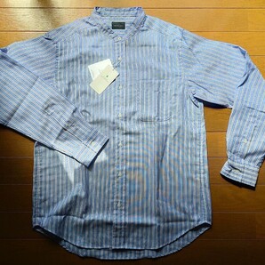 UNITED ARROWS ユナイテッド アローズ オックスフォード バンドカラー シャツ Sサイズ ブルー 長袖 タグ付き 定価8800円 y10879-1-HZ8