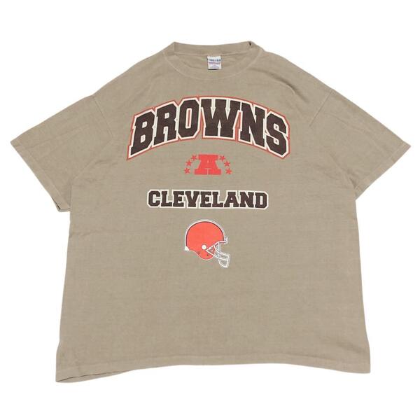 NFLクリーブランドブラウンズ 半袖Tシャツ アメフト ロゴT夏物古着l43① XXL相当