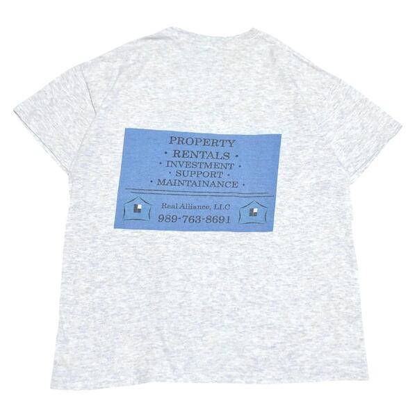 US企業 半袖Tシャツ 不動産サービス ロゴT 夏物古着l67① M〜L相当