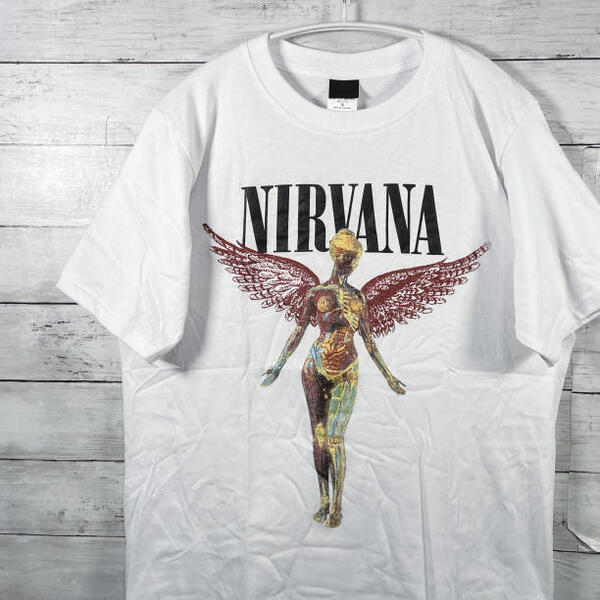 Nirvana ニルヴァーナ バンドTシャツ インユーテロ ロックTシャツ L白 メンズ レディース