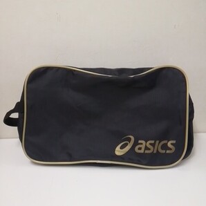 ★【中古品】 asics(アシックス) バッシュケース(シューズバッグ) 黒×金