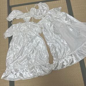 美品 赤ちゃん 日本製 セレモニードレス ベビードレス 新生児 純白 お宮参り フォーマルドレス 帽子 スタイ 5点セット a773