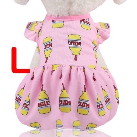 ワンピース★ピンク【L】夏 メッシュ生地♪可愛い サマーワンピ ペットウェア 中型犬 小型犬 犬服 女の子【L】Tシャツ タンクトップ