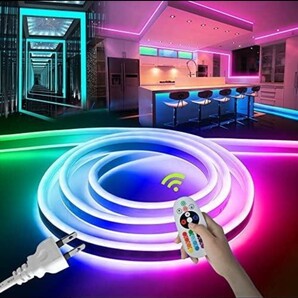 LEDテープライト 5m RGB 100V EL蛍光チューブ管 16色変換
