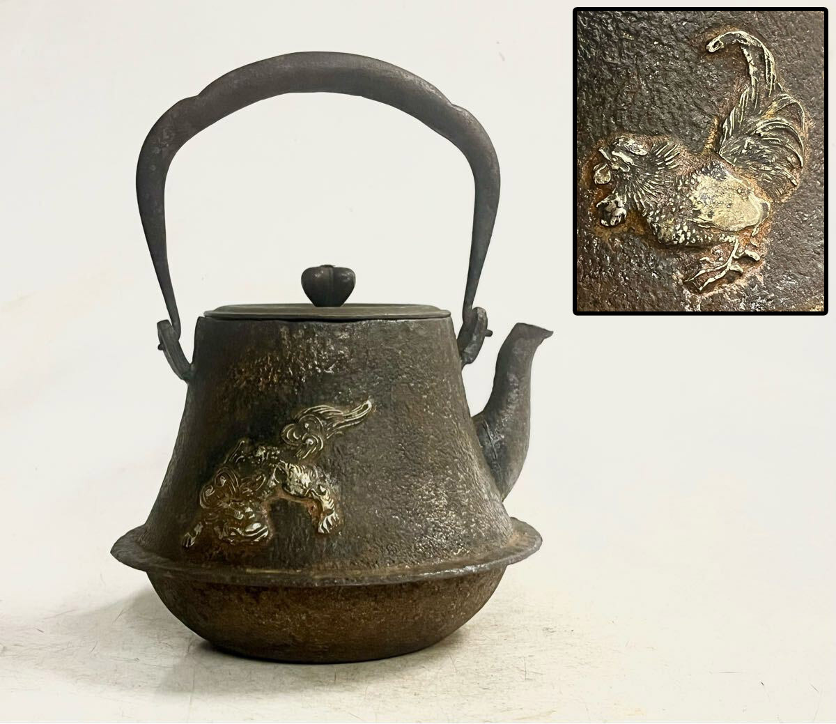 【10/4までの期間限定価格】 四角形鉄瓶 獅子の彫刻 Yahoo!オークション -「:獅子」(鉄瓶) (鉄製)の落札相場・落札価格