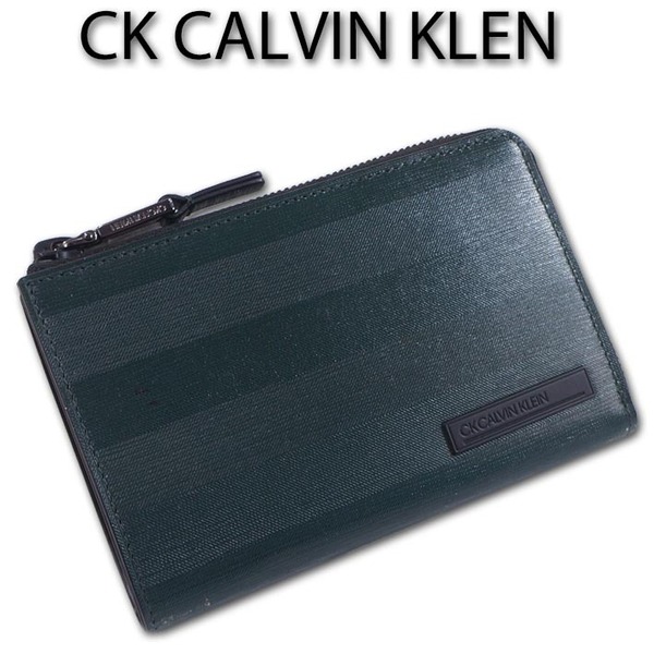 訳ありサンプル品 CKカルバンクライン CK CALVIN KLEIN 牛革 二つ折り財布 セミ長財布 テネシーII メンズ レッド系 赤 箱なし 98321