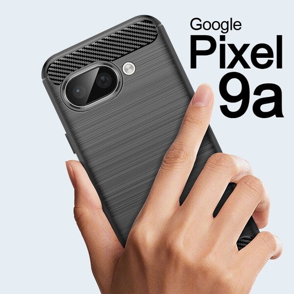 Pixel 9a ブラック スマホケース 上下炭素(ゆうパケ)