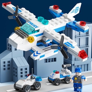 レゴ ブロック 警察 飛行機 キット LEGO 互換品