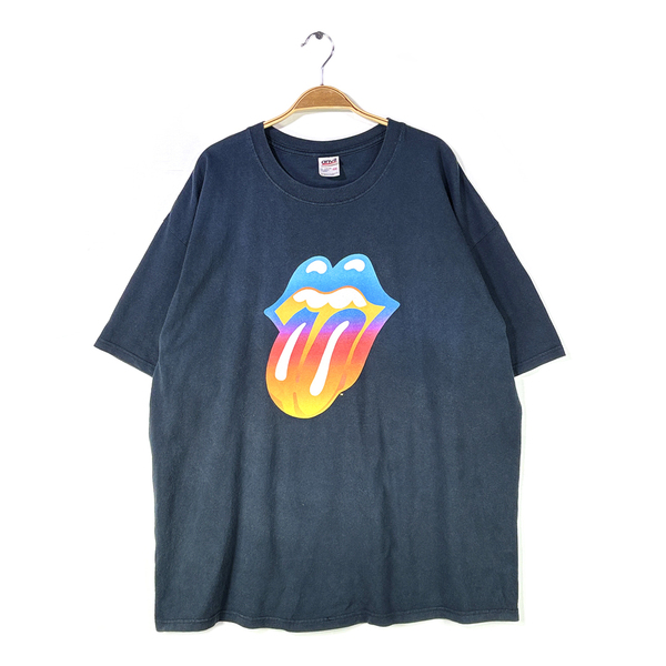 【送料無料】00s ローリングストーンズ ヴィンテージTシャツ プロモーション ブラック ROLLING STONES FORTY LICKS メンズ2XL 古着 @AA0034
