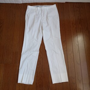 1072【中古】Black&White golf ブラック&ホワイトゴルフ ゴルフウェア ロングパンツ メンズサイズ W85 白
