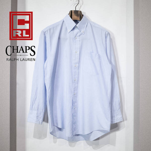 M / 90s CHAPS RALPH LAUREN チャップス ラルフローレン 長袖 コットンシャツ チェック ブルー 日本製 古着 メンズ アメトラ