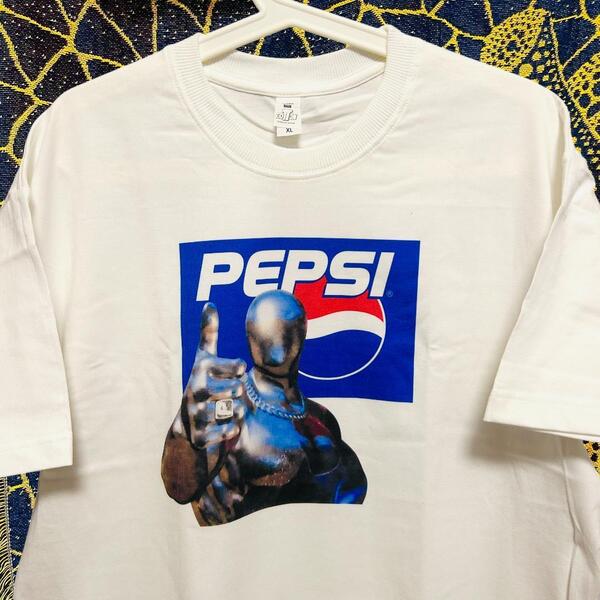 PEPSI 半袖 reprint Tシャツ 夏 新品 お洒落 XL 2XL ペプシマン アバンギャルド リプリント Tシャツ 半袖 メンズ 新品 個性的 白