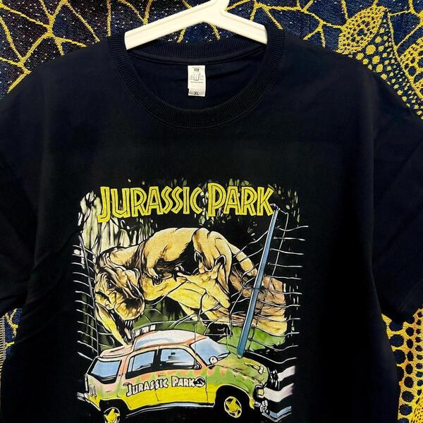 Jurassic Park 半袖 Tシャツ 夏 新品 お洒落 XL 2XL 黒 ジュラシックパーク レトロ リプリント Tシャツ 半袖 メンズ 新品 個性的