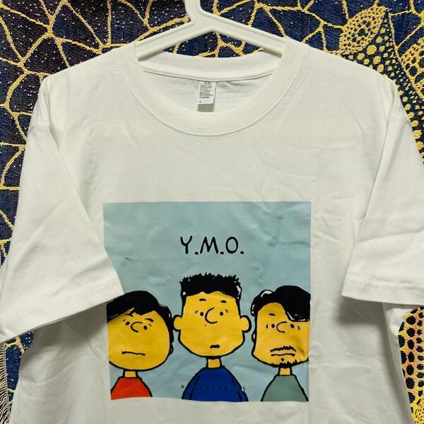 イエロー マジック オーケストラ 半袖 Tシャツ チャーリーブラウン YMO 坂本龍一 スヌーピー リプリント Tシャツ 半袖 メンズ 新品 白