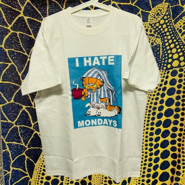 BAD MONDAY 半袖 Tシャツ 夏 新品 お洒落 XL 2XL ホワイト ガーフィールド アバンギャルド リプリント Tシャツ 半袖 メンズ 新品 白