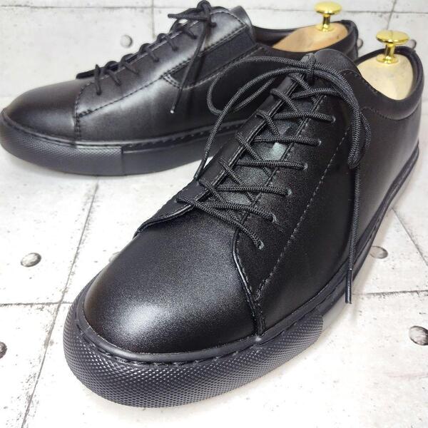 ユナイテッドアローズ グリーンレーベルリラクシング メンズ レザースニーカー 黒 27.5cm UNITED ARROWS green label relaxing