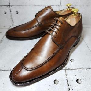 マグナーニ MAGNANNI メンズ 革靴 【美品】 8M ブラウン Uチップ レザーシューズ ビジネス 冠婚葬祭 通勤 通学 茶色 26㎝