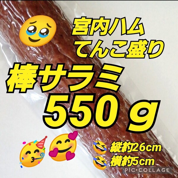 宮内ハム★棒サラミ 550g×1 てんこ盛り 山形の味 お取り寄せ グルメ お酒のおつまみ 高級サラミ ドライソーセージ