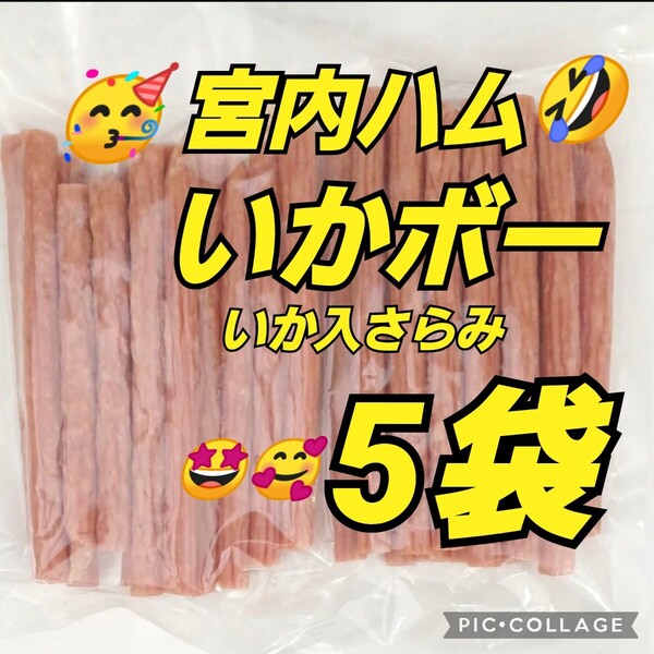 新登場 宮内ハム いかボー 200g×5袋 いか入りサラミ お徳用 アウトレット