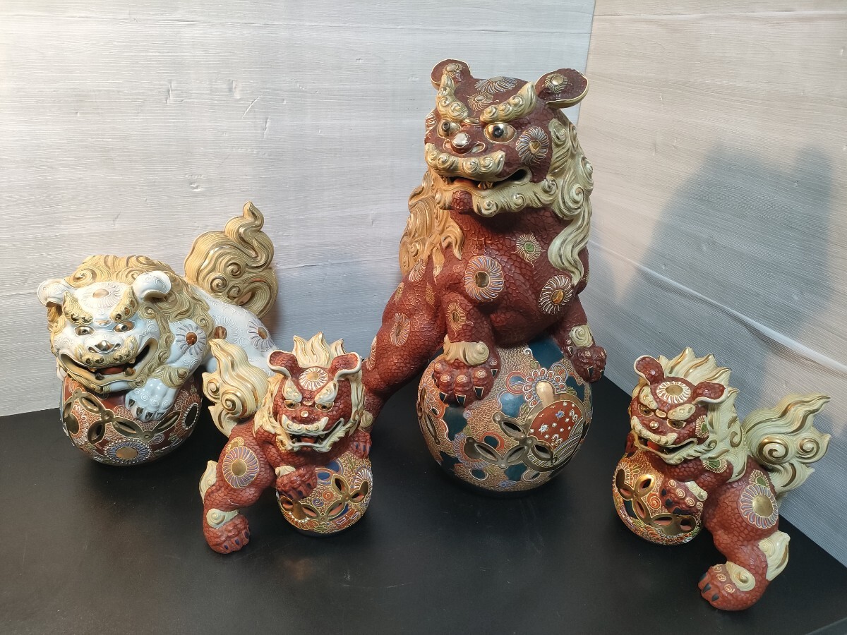 獅子舞 陶器 置物 4体セット 2025年最新】Yahoo!オークション -獅子 狛犬 置物(陶芸)の中古品