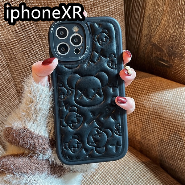 iphoneXRケース カーバー TPU 可愛 お洒落 熊 軽量 ケース ブラック2