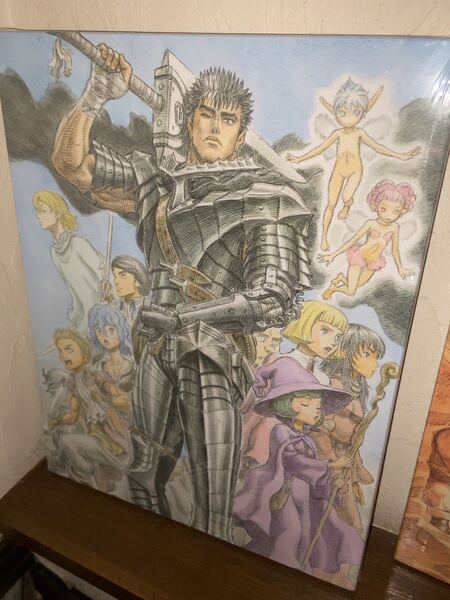 送料無料 F6キャラファインボード typeF黒い剣士一行 複製原画 410×318mm 大ベルセルク展 限定 原画展 ベルセルク キャンバスアート