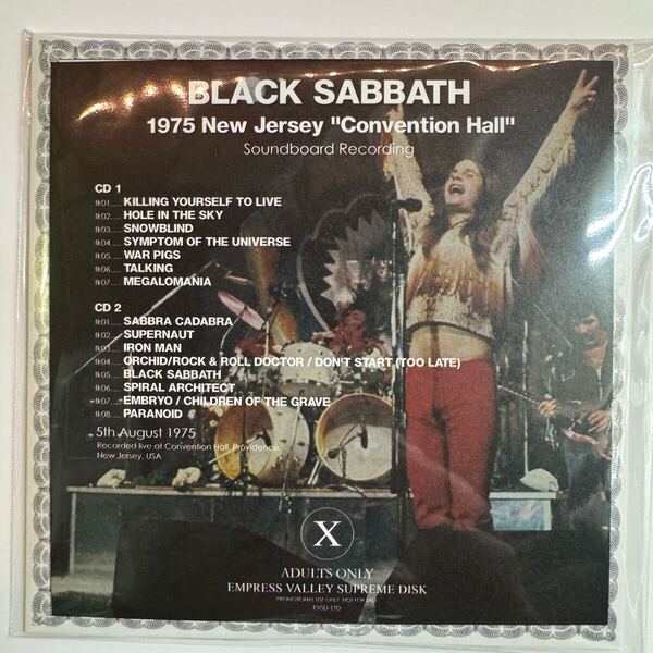 BLACK SABBATH / 1975 NEW JERSEY CONVENTION HALL (2CD) Soundboard Recording オジーよ永遠に!1975年ニュージャージー公演!
