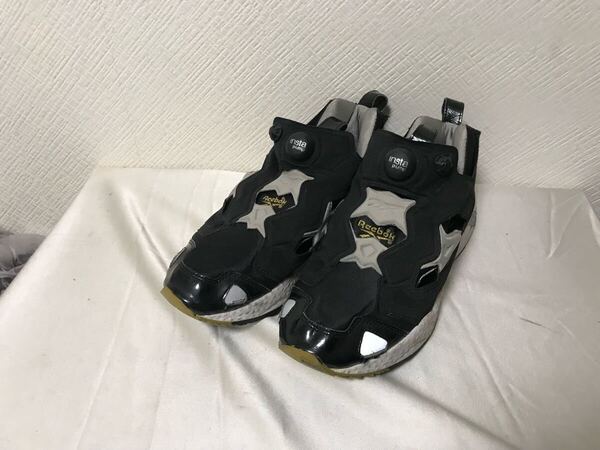 本物リーボックReebokポンプフューリースニーカービジネスシューズ靴くつUK8黒ブラック27cmメンズ