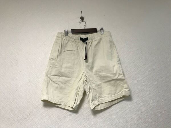 本物グラミチGRAMICCIコットンチノイージーハーフショートパンツミリタリーワークサーフアメカジワークゴルフメンズLオフホワイト白