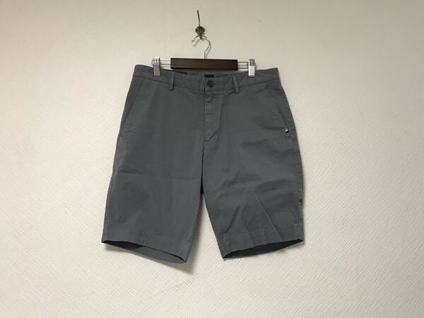 新品未使用本物ヒューゴボスHUGOBOSSコットンチノハーフショートパンツミリタリーワークアメカジビジネススーツゴルフメンズグレー46M