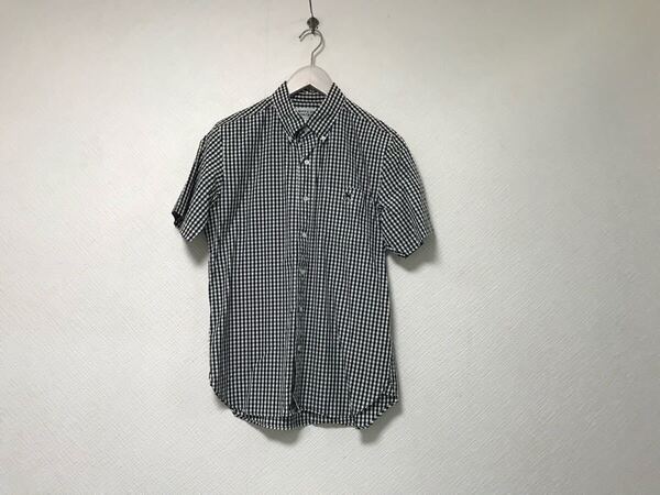 本物ソンタクMARUSOSONTAKUコットンチェック柄半袖シャツメンズサーフアメカジミリタリービジネススーツドレス白ホワイト黒ブラックS日本製