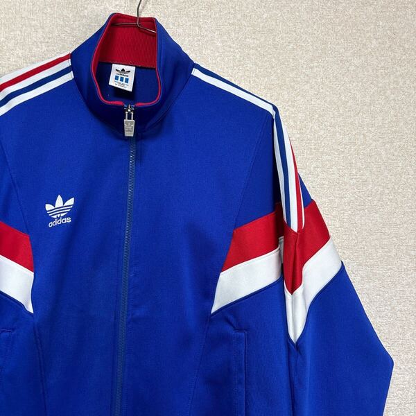 90s 【激レア】ADIDAS アディダス トラックジャケット ジャージ トリコロールカラー デサント製 JASPO Lサイズ