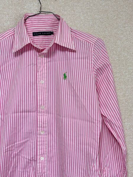 【レディースシャツ】 RALPH LAUREN ラルフローレン ストライプ 長袖シャツ ブラウス サイズ7 レディースSサイズ相当
