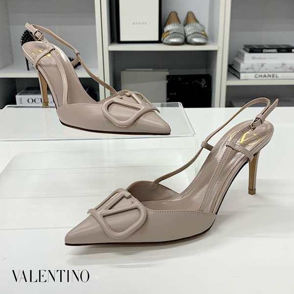M12521 未使用 ヴァレンティノ Vロゴ スリングバック パンプス ピンクベージュ